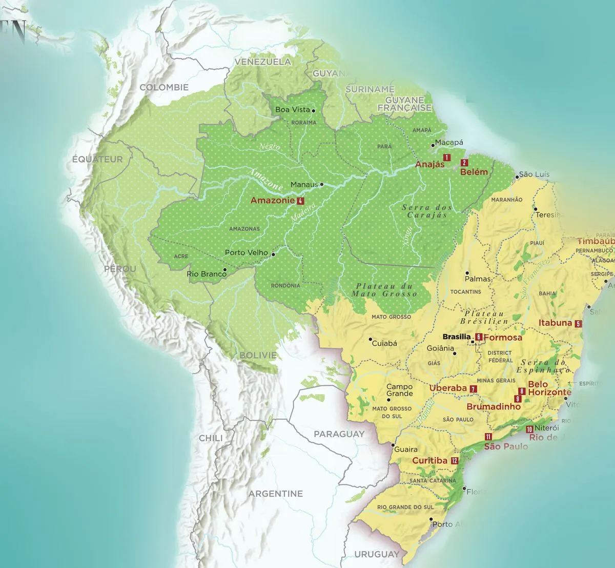 Carte interactive du Brésil
